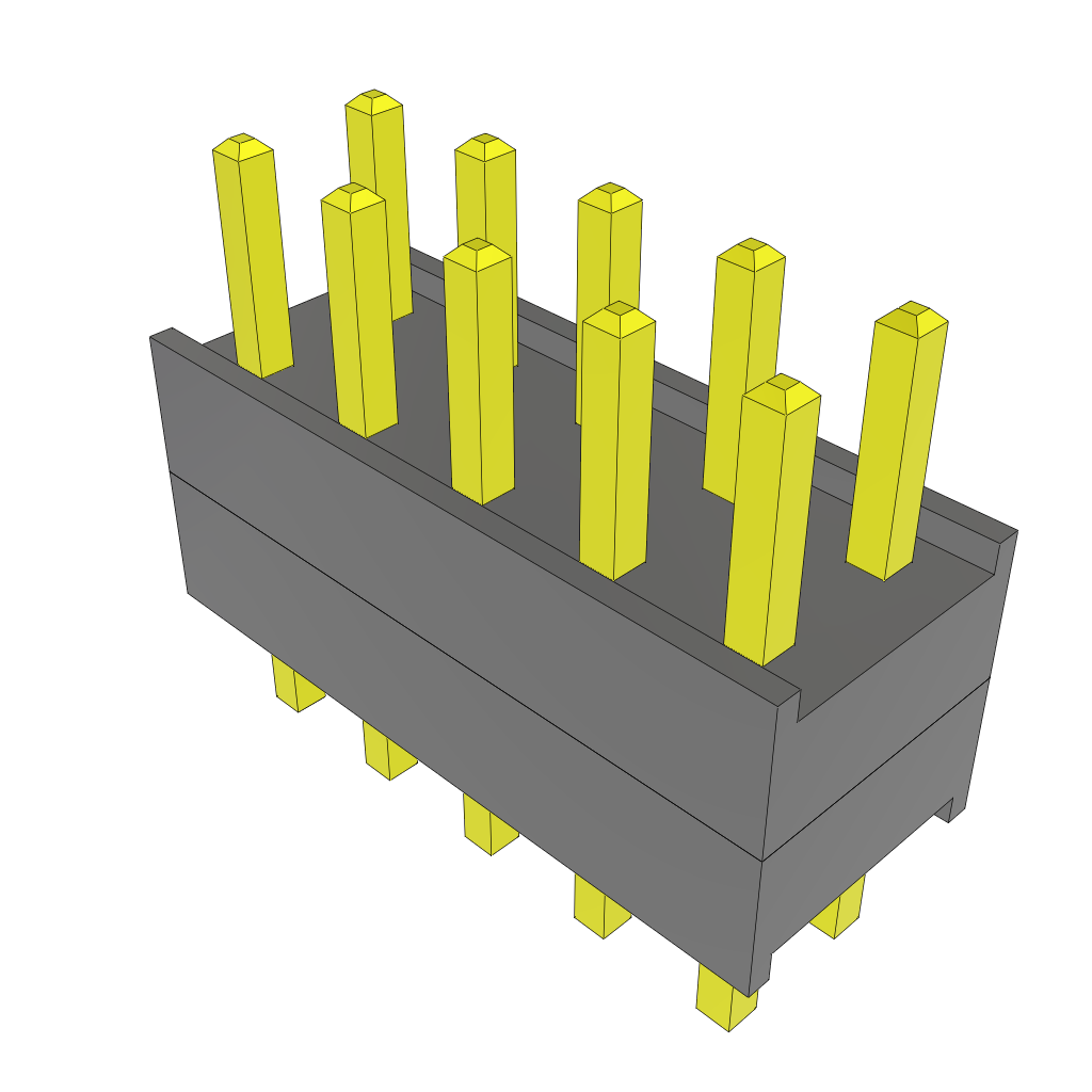 Samtec-ZW-05-07-G-D-200-100 Embases de raccordement et réceptacles PCB Conn Board Stacker HDR 10 POS 2.54mm Solder ST Thru-Hole Bulk