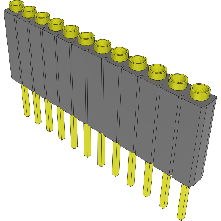 Samtec-ESS-112-T-07 Steckverbinderleisten und Leiterplattenbuchsen Conn Socket Strip SKT 12 POS 2.54mm Solder ST Thru-Hole Bulk