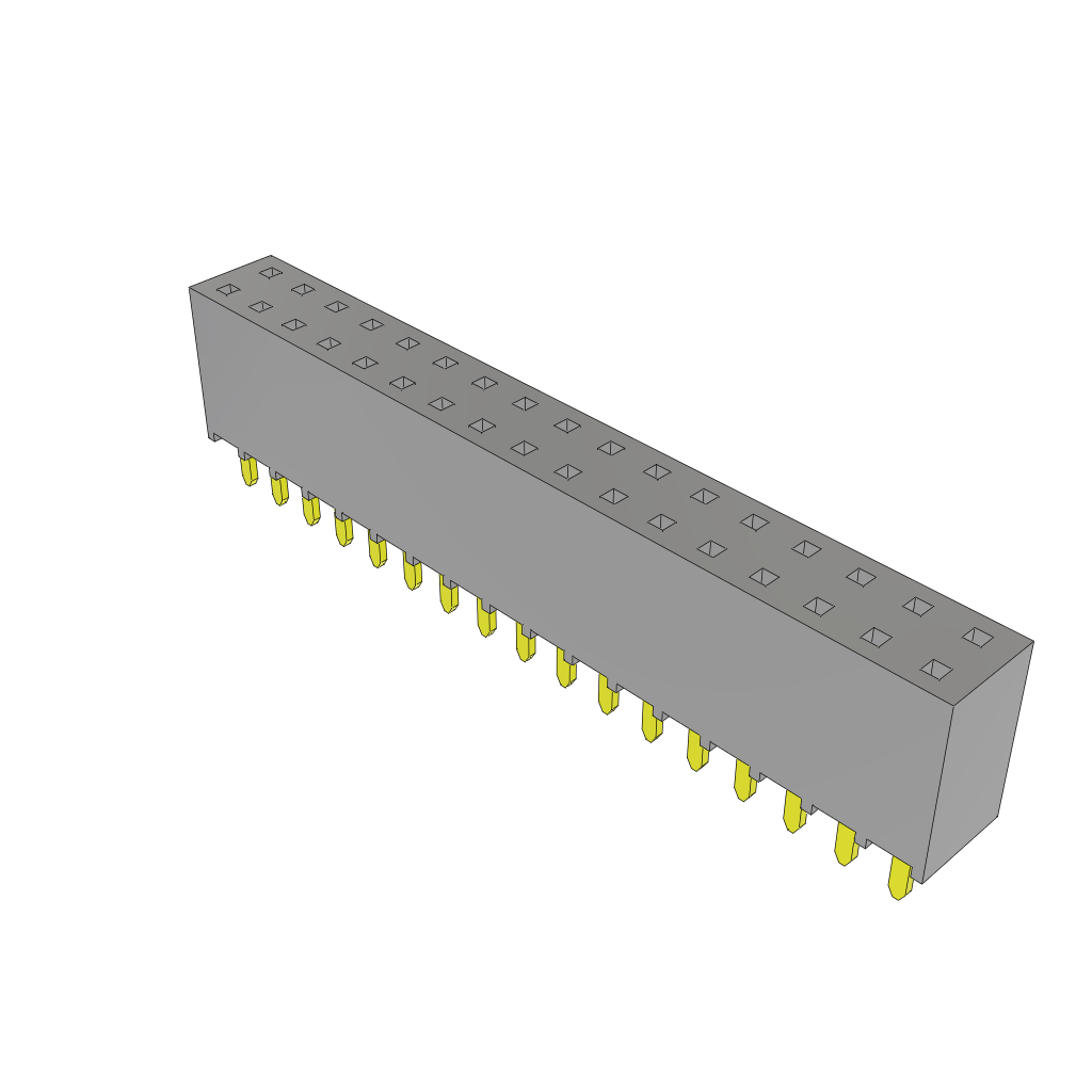 Samtec-SSW-117-21-SM-D Connector Headers and PCB Receptacles Conn Socket Strip SKT 34 POS 2.54mm Solder ST Top Entry Thru-Hole Bulk