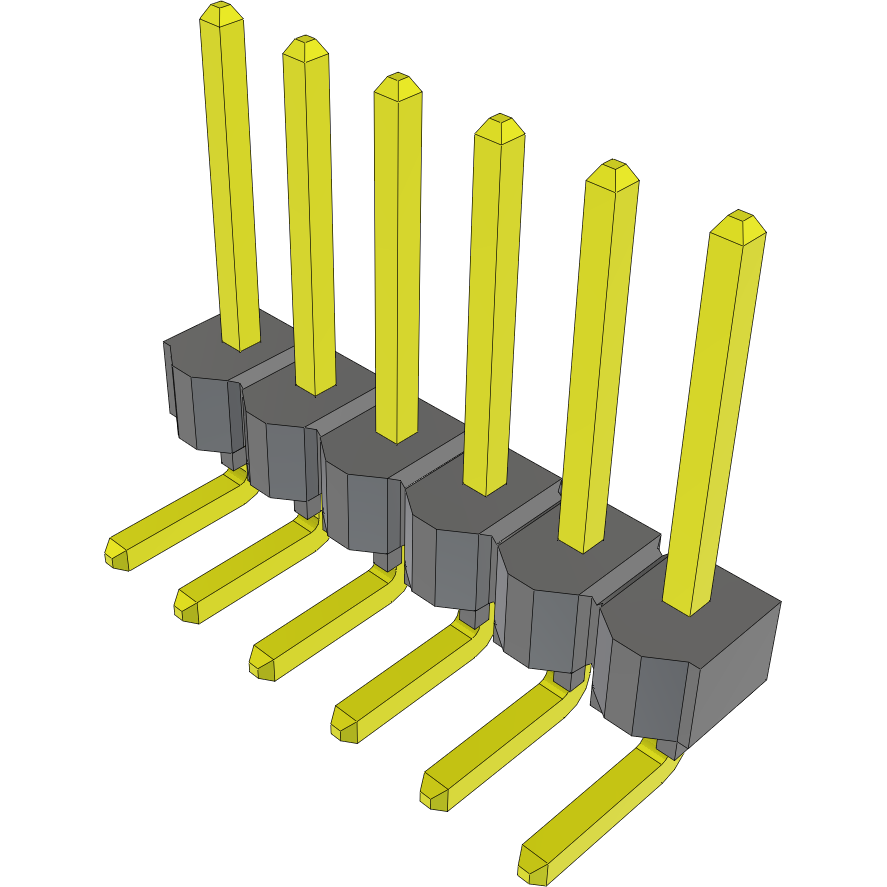 Samtec-TSW-106-25-L-S-RA Steckverbinderleisten und Leiterplattenbuchsen Conn Unshrouded Header HDR 6 POS 2.54mm Solder RA Side Entry Thru-Hole Bulk