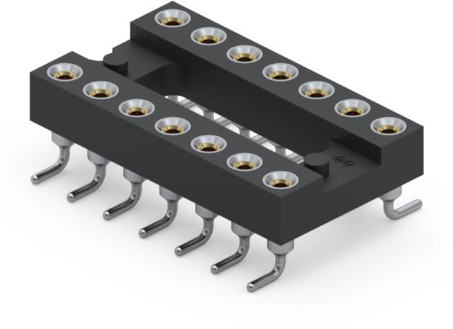 Mill-Max-110-43-314-41-105000 Presa connettore Conn DIP Socket SKT 14 POS 2.54mm Solder ST SMD Tube