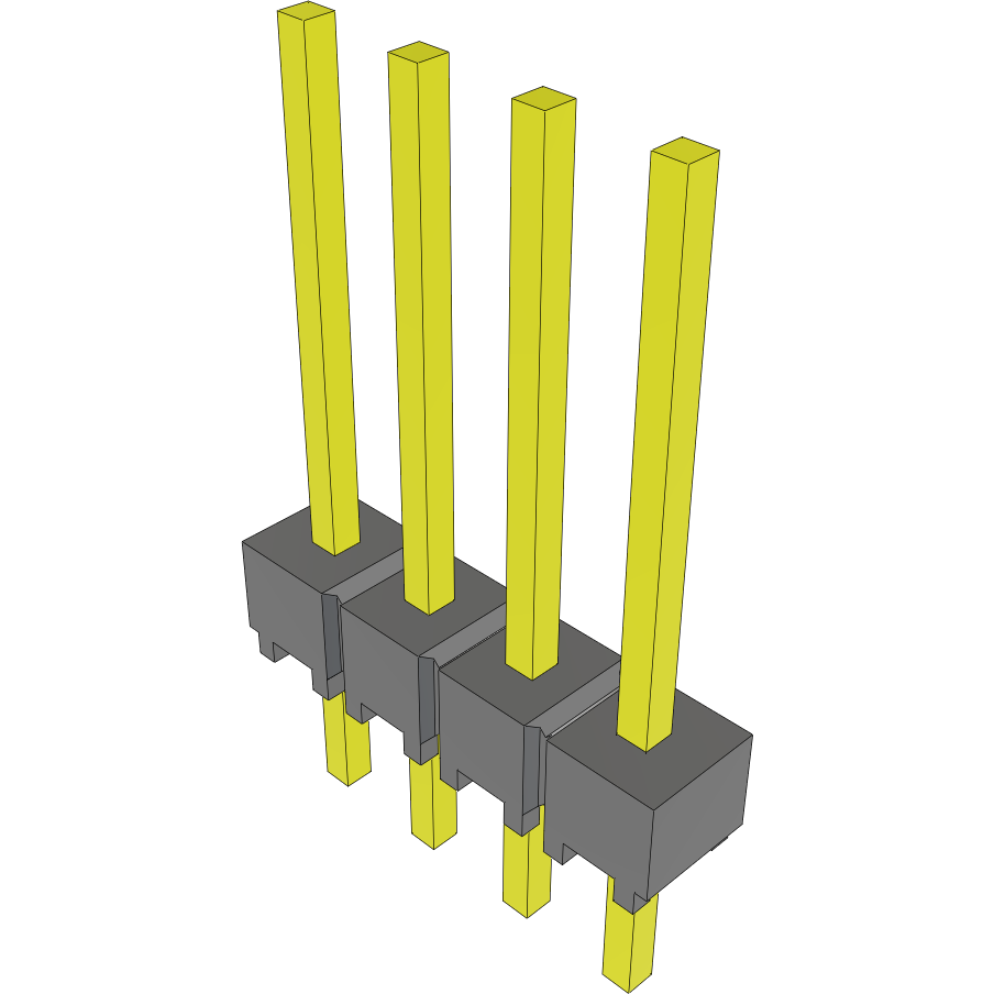 Samtec-HMTSW-104-22-L-S-400 Embases de raccordement et réceptacles PCB Conn Unshrouded Header HDR 4 POS 2.54mm Solder ST Top Entry Thru-Hole Bulk
