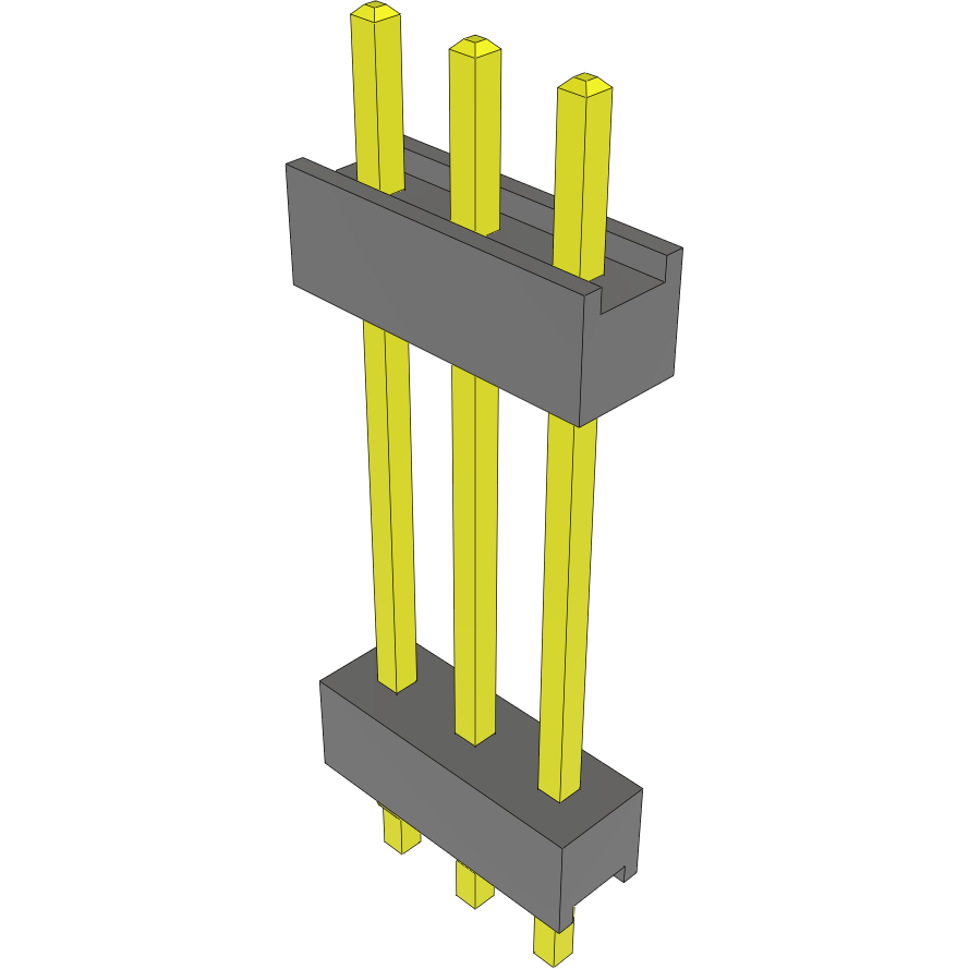 Samtec-DW-03-10-G-S-600-LL Steckverbinderleisten und Leiterplattenbuchsen Conn Board Stacker HDR 3 POS 2.54mm Solder ST Top Entry Thru-Hole Bulk