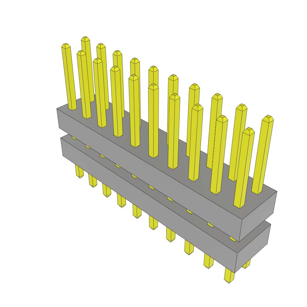 Samtec-TW-10-03-G-D-200-100 Embases de raccordement et réceptacles PCB Conn Board Stacker HDR 20 POS 2mm Solder ST Top Entry Thru-Hole Bulk