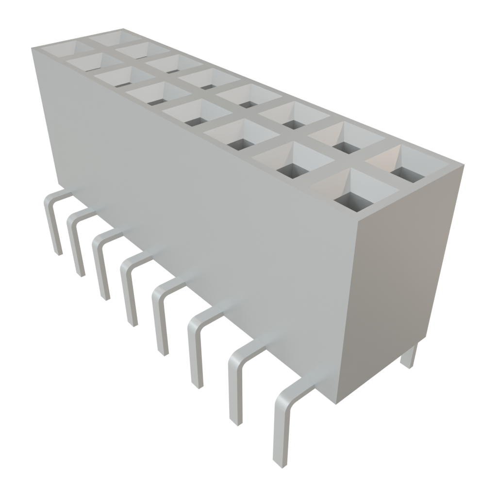 Samtec-BCS-108-L-D-PE-BE Steckverbinderleisten und Leiterplattenbuchsen Conn Socket Strip SKT 16 POS 2.54mm Solder ST Bottom Entry Thru-Hole TIGER CLAW™ Tube