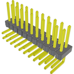 Conn Unshrouded Header HDR 22 POS 2.54mm Solder RA Side Entry Thru-Hole Bulk