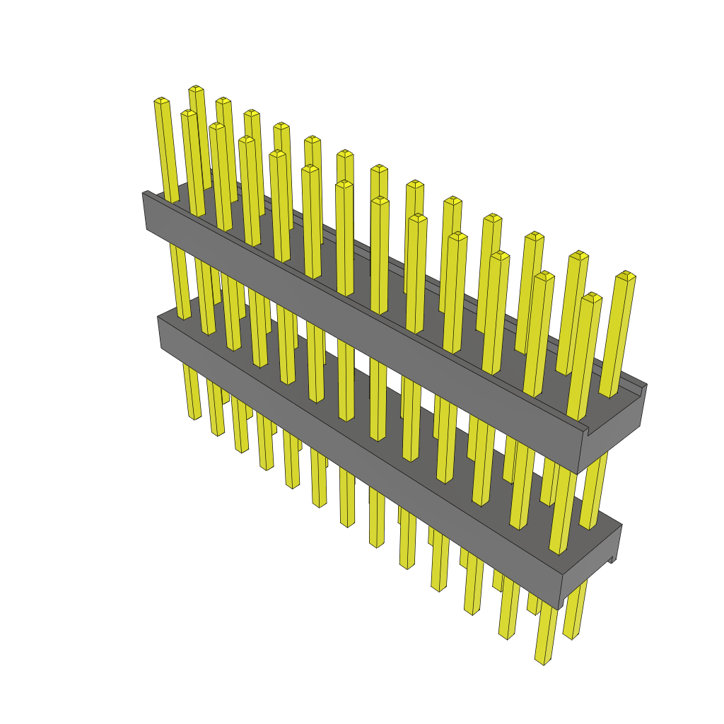 Samtec-ZW-13-11-G-D-375-313 Connector Headers and PCB Receptacles Conn Board Stacker HDR 26 POS 2.54mm Solder ST Thru-Hole Bulk