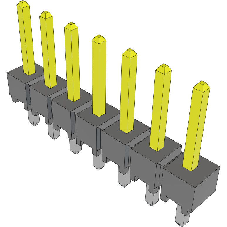 Samtec-HTSW-107-07-L-S Cabezales del conector y receptáculos PCB Conn Unshrouded Header HDR 7 POS 2.54mm Solder ST Top Entry Thru-Hole Bulk