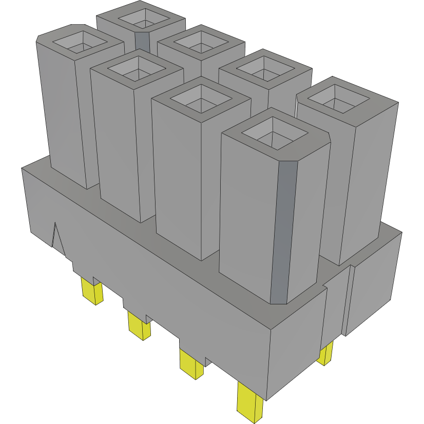 Samtec-IPBS-104-01-T-D Connector Headers and PCB Receptacles Conn Isolated Power Socket SKT 8Power POS 4.19mm Solder ST Top Entry Thru-Hole Power Mate® Tube