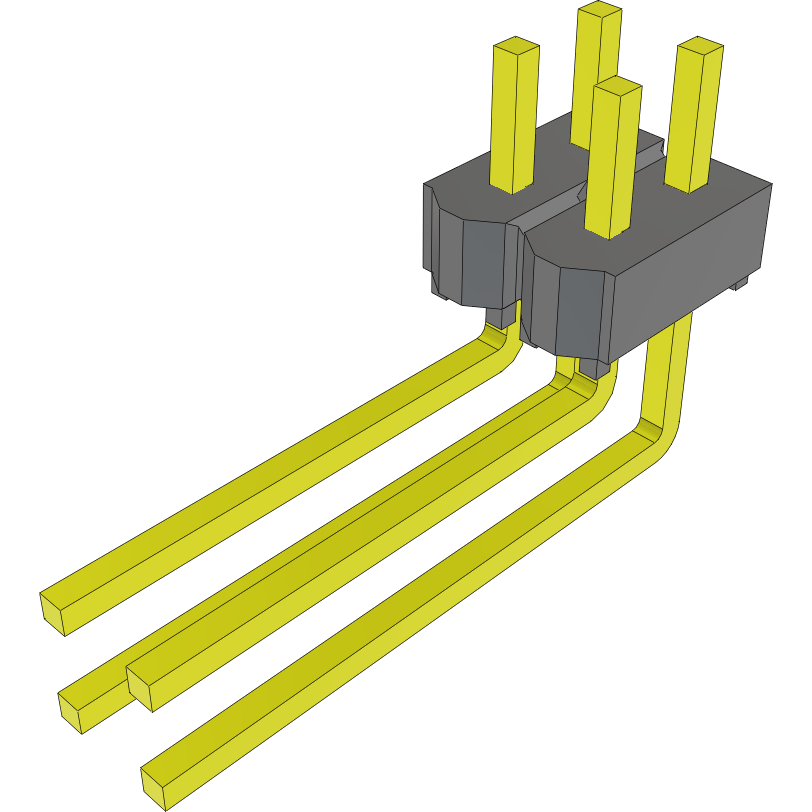 Samtec-MTSW-102-09-T-D-120-RA Piastre connettori e prese PCB Conn Unshrouded Header HDR 4 POS 2.54mm Solder RA Side Entry Thru-Hole Bulk