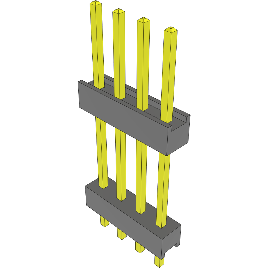 Samtec-DW-04-11-G-S-550 Cabezales del conector y receptáculos PCB Conn Board Stacker HDR 4 POS 2.54mm Solder ST Top Entry Thru-Hole Bulk