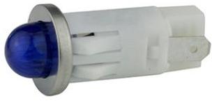 Visual Communications-1092QM6-125VAC Panel Mount Indicators Panel Mount Indicator Round 0.5" LED 125VAC Tab Small Dome Blue