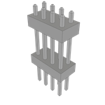 Conn Board Stacker HDR 8 POS 2mm Solder ST Top Entry Thru-Hole Bulk