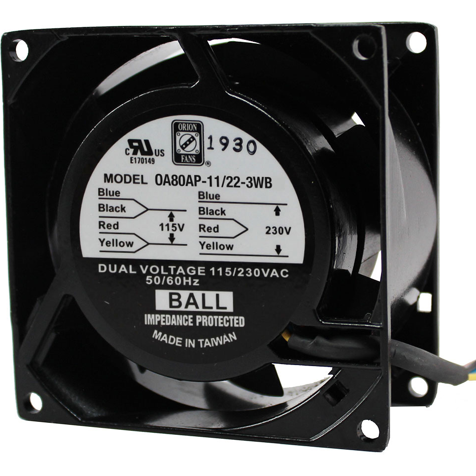ORION FANS-OA80AP-11/22-3WB Sopladores y ventiladores AC Fan Axial Ball Bearing 115V/230V 80V to 260V 17CFM 18dB 80 X 80 X 38mm Low Speed