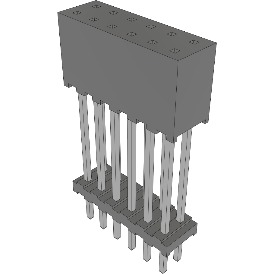 Samtec-ESQT-106-02-L-D-712 Connector Headers and PCB Receptacles Conn Elevated Socket SKT 12 POS 2mm Solder ST Top Entry Thru-Hole Layer