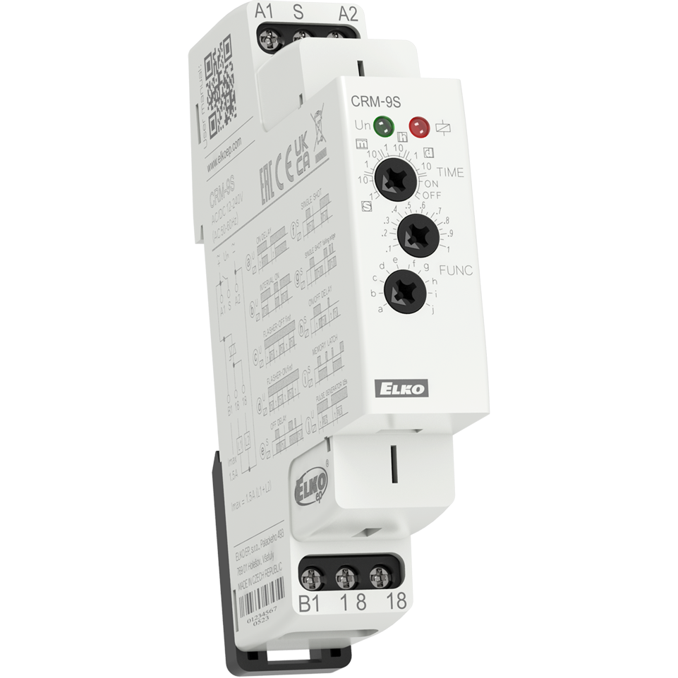 ELKO EP North America-CRM-9S Zeitrelais Time Delay Relay 12 to 240VAC 1.5A (17.6x64x90)mm DIN Rail