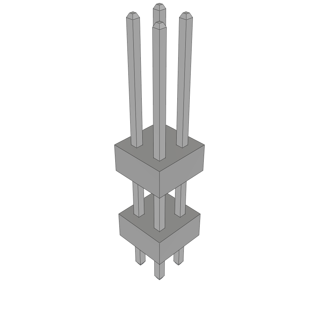 Samtec-TW-02-07-T-D-157-115 Cabezales del conector y receptáculos PCB Conn Board Stacker HDR 4 POS 2mm Solder ST Top Entry Thru-Hole Bulk