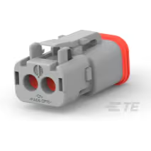 TE Connectivity-1-2303815-1 分立接线罩连接器 Conn Housing PL 2 POS 5.46mm Crimp ST Cable Mount Gray Package
