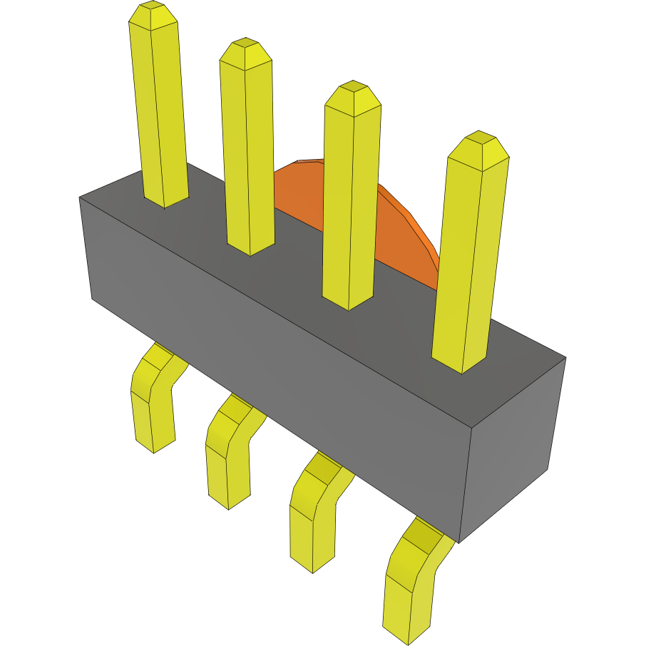Samtec-MMT-104-01-F-SH-K Connector Headers and PCB Receptacles Conn Unshrouded Header HDR 4 POS 2mm Solder RA Side Entry SMD Tube