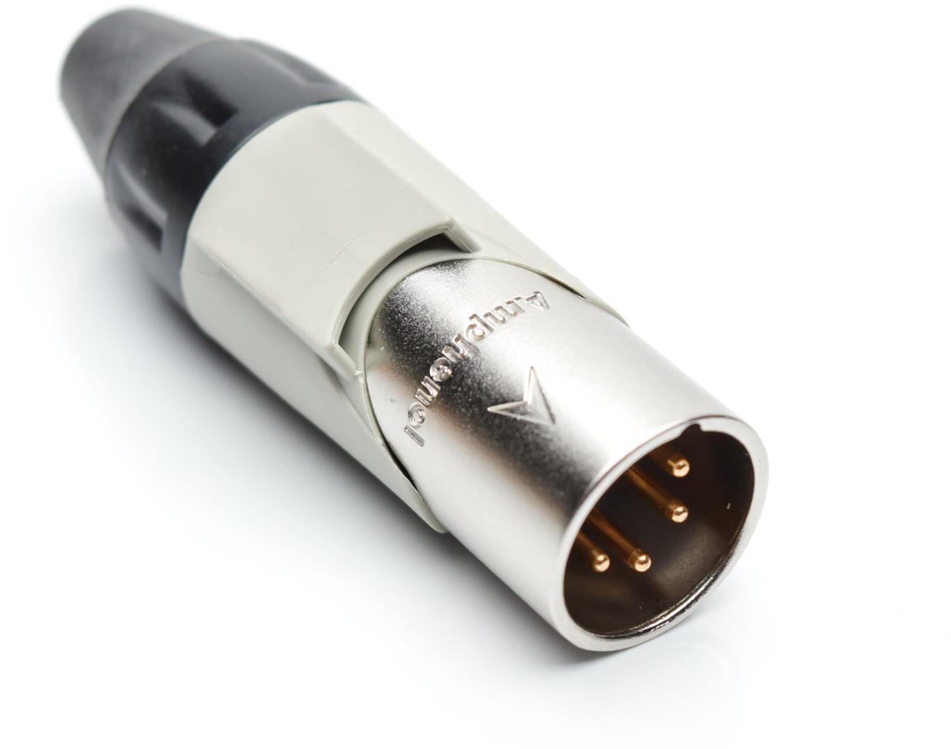 Amphenol-AX4M8M-AU Connector Audio and Video Conn XLR Connector M 4 POS Solder Cup ST Cable Mount 4 Terminal 1 Port Box