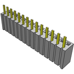 Conn Bottom Mount Socket Strip SKT 14 POS 2.54mm Solder ST Bottom Entry Thru-Hole Bulk