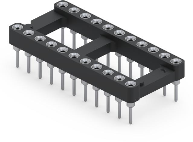 Mill-Max-110-44-422-41-001000 Connector Socket Conn DIP Socket SKT 22 POS 2.54mm Solder ST Thru-Hole Tube