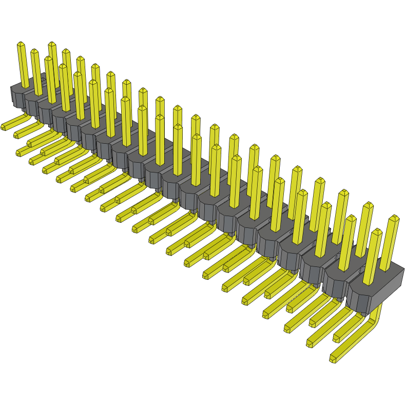 Samtec-TSW-120-08-S-D-RA-002 Connector Headers and PCB Receptacles Conn Unshrouded Header HDR 40 POS 2.54mm Solder RA Side Entry Thru-Hole Bulk