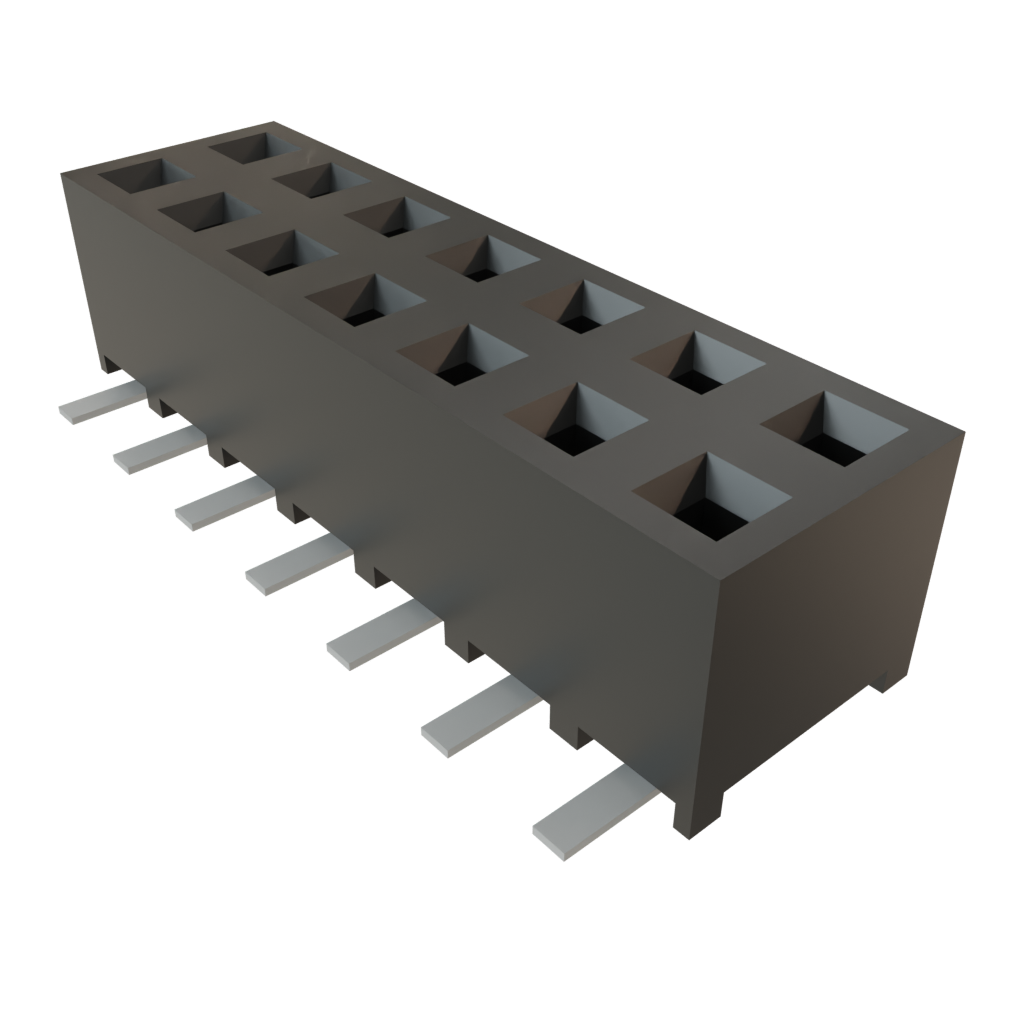 Samtec-SMM-107-02-S-D Steckverbinderleisten und Leiterplattenbuchsen Conn Socket Strip SKT 14 POS 2mm Solder ST Top Entry SMD TIGER EYE™ Tube