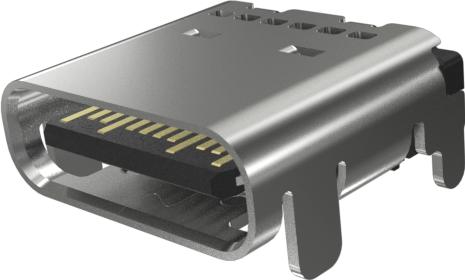 Amphenol Communications Solutions-10152803-00011LF Connector USB Conn USB 3.2 Type C RCP 24 POS 0.25mm Solder RA SMD 24 Terminal 1 Port T/R