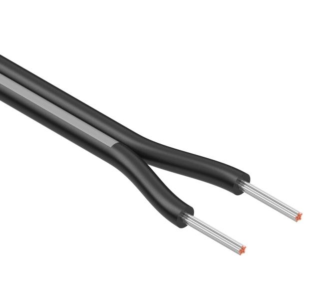 Tensility International-30-00802 Kabel, Mehrleiter Multi-Conductor Cable 2Conductors 24AWG 3.2mm 300V Black Polyvinyl Chloride