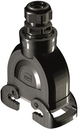 HARTING Technology Group-19433160737 Backshells Hood 180° 16B Shell Size Glass Filled Nylon/Glass Filled Polyamide Double Lock Han-Eco®