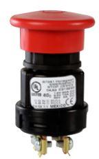 Honeywell-87941-00 Arresto di emergenza dell'interruttore Switch Emergency Stop N.C. DPST Mushroom Button 20A 24VDC Screw Panel Mount