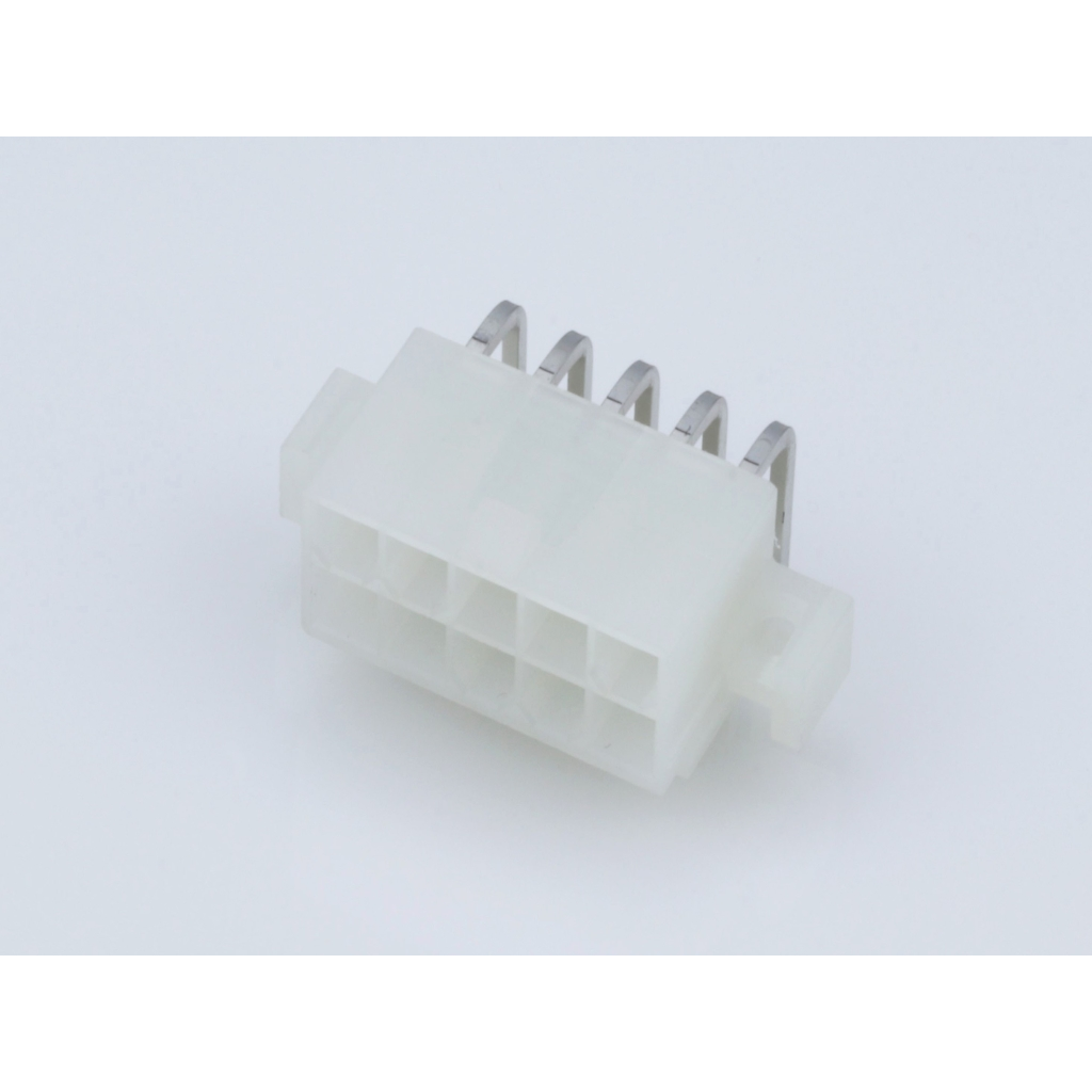 Molex-39-29-1108 Embases de raccordement et réceptacles PCB Conn Shrouded Header (4 Sides) HDR 10Power POS 4.2mm Solder RA Side Entry Thru-Hole Mini-Fit Jr Bag