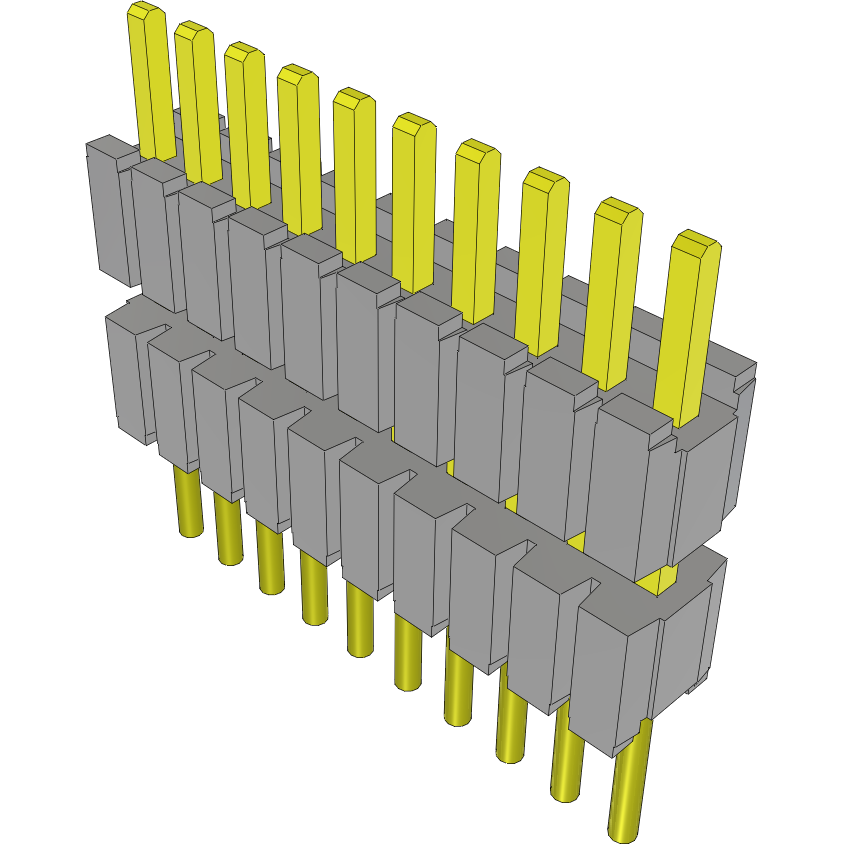 Samtec-DWM-10-01-G-S-240 连接器插头及 PCB 插座 Conn Board Stacker HDR 10 POS 1.27mm Solder ST Thru-Hole Tube