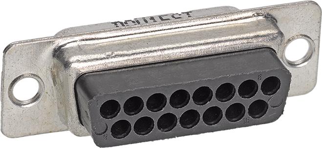 Cinch Connectivity Solutions-DE-9S Connector D-Subminiature Conn D-Sub SKT 9 POS 1.37mm Solder Cup ST Panel Mount 9 Terminal 1 Port