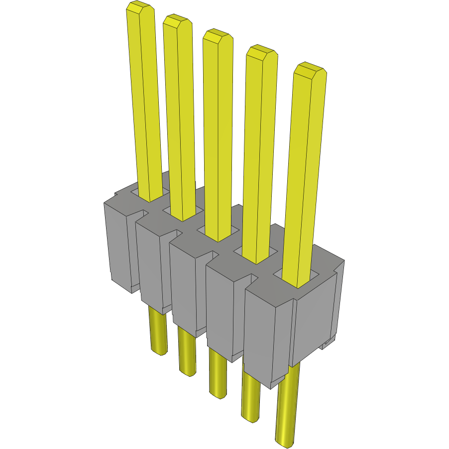 Samtec-MTMS-105-52-T-S-200 Cabezales del conector y receptáculos PCB Conn Unshrouded Header HDR 5 POS 1.27mm Solder ST Top Entry Thru-Hole Bulk