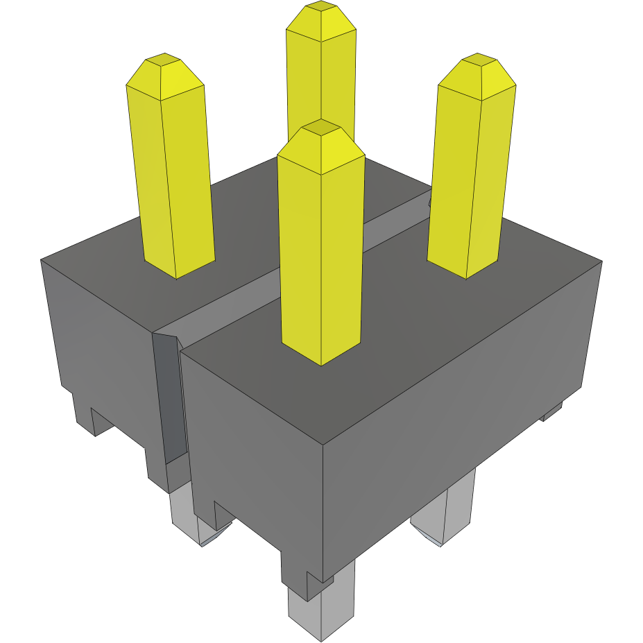 Samtec-HTSW-102-06-L-D Embases de raccordement et réceptacles PCB Conn Unshrouded Header HDR 4 POS 2.54mm Solder ST Top Entry Thru-Hole Bulk