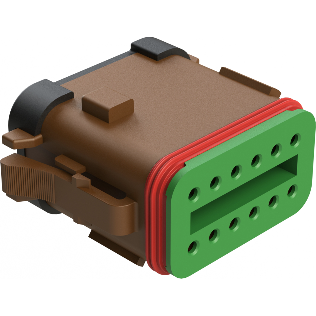 Amphenol-AT06-12SD-SS01 Einzeladersteckverbinder, Gehäuse Conn Housing PL 12 POS Crimp ST Cable Mount Brown
