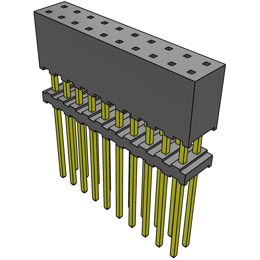 Samtec-ESQT-110-02-G-D-415 Steckverbinderleisten und Leiterplattenbuchsen Conn Elevated Socket SKT 20 POS 2mm Solder ST Top Entry Thru-Hole Layer