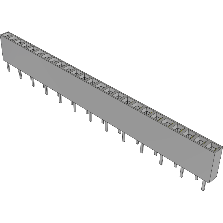 Samtec-BCS-125-L-S-DE Cabezales del conector y receptáculos PCB Conn Socket Strip SKT 25 POS 2.54mm Solder ST Top Entry Thru-Hole TIGER CLAW™ Tube