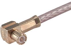 HUBER+SUHNER-16_MCX-50-2-14/111_NH RF-Steckverbinder Conn MCX 0Hz to 6GHz 50Ohm Solder RA Cable Mount PL Gold Over Nickel Bulk