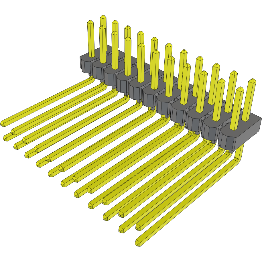 Samtec-HTSW-111-12-G-D-RA Steckverbinderleisten und Leiterplattenbuchsen Conn Unshrouded Header HDR 22 POS 2.54mm Solder RA Side Entry Thru-Hole Bulk