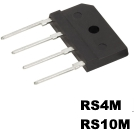 Rectron-RS1005M Brückengleichrichter Rectifier Bridge Diode Single 600V 10A 4-Pin RS-10M