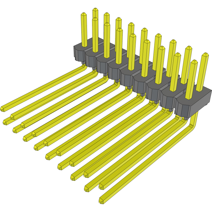 Samtec-TSW-109-12-G-D-RA Steckverbinderleisten und Leiterplattenbuchsen Conn Unshrouded Header HDR 18 POS 2.54mm Solder RA Side Entry Thru-Hole Bulk