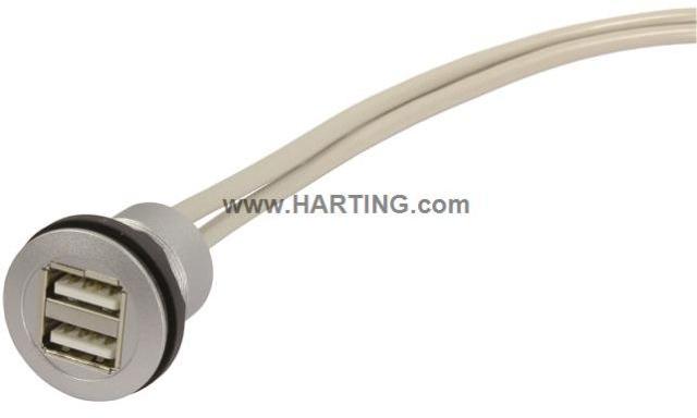 HARTING-09454521954 USB Kabelbaugruppen har-port 2x USB 2.0 A-A 3,0m cable
