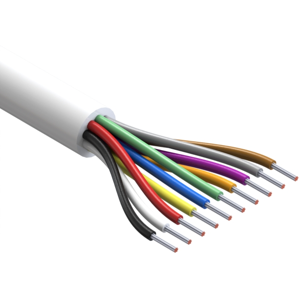 Tensility International-30-00535 Kabel, Mehrleiter Wire, 10C TS, 28 AWG, UL2464, 300V, 80C, 5.0 mm, VW-1, PVC, white