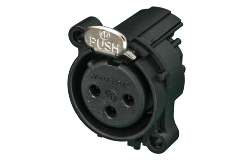 Neutrik Group-NC3FAAH Connector Audio and Video Conn XLR Connector F 3 POS Solder RA Thru-Hole 3 Terminal 1 Port