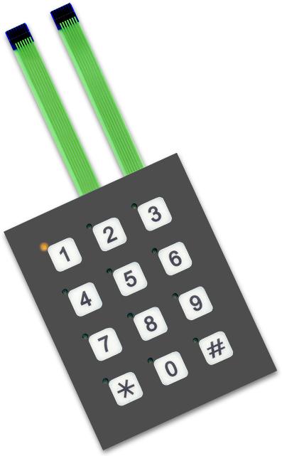 NKK Switches-FMBP12BF Tastenfelder und Tastaturen Keypad 12 Cable 20mA 24VDC 1000000Cycles 6N