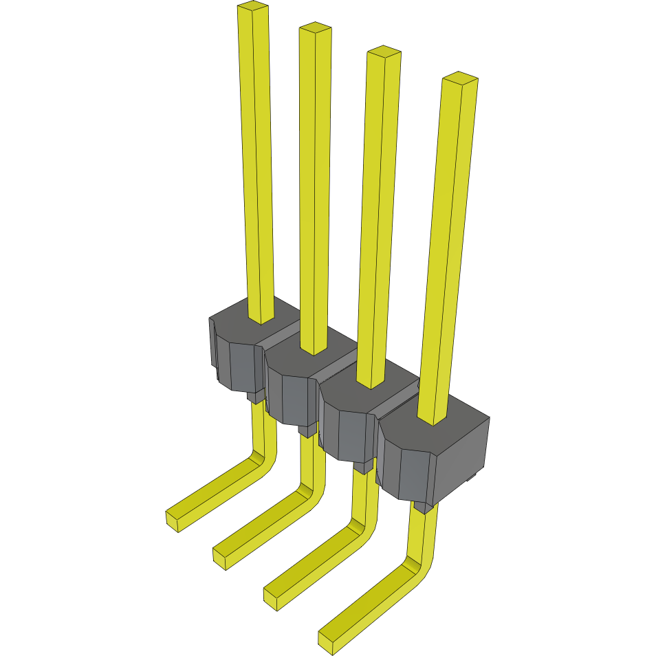 Samtec-MTSW-104-10-L-S-430-RE Piastre connettori e prese PCB Conn Unshrouded Header HDR 4 POS 2.54mm Solder RA Side Entry Thru-Hole Bulk
