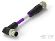 TE Connectivity-1SET315278R0000 null Cable Assembly Circular 0.5m 22AWG M12 Circular to M12 Circular 2 to 2 Right Angle to Straight Bag
